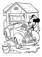 A coloring page of mickey mouse
